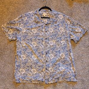 Merona Blue and White Floral Men's Shirt
